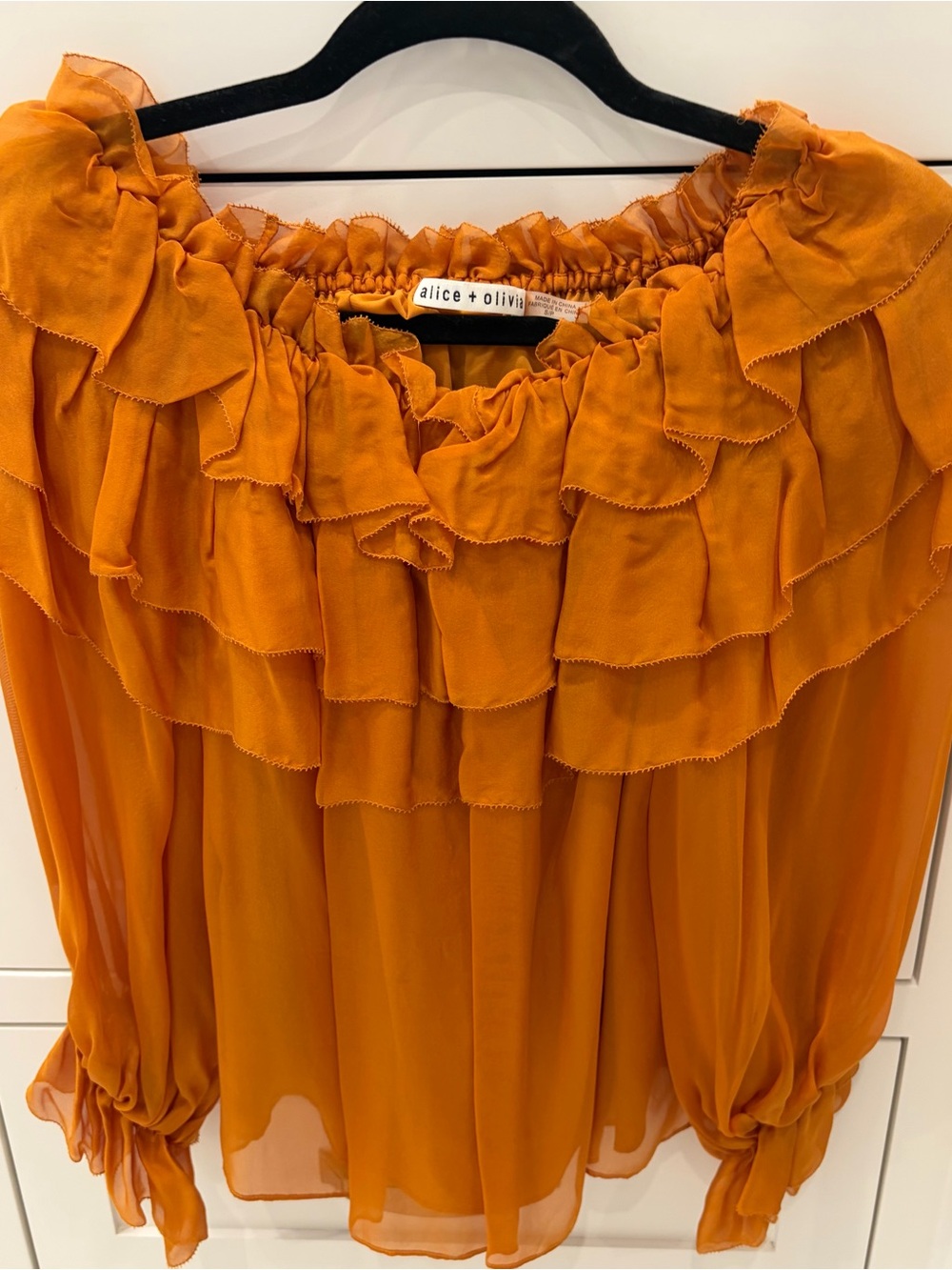 Alice + Olivia Off-Shoulder Ruffle Blouse - Picture 2 of 3